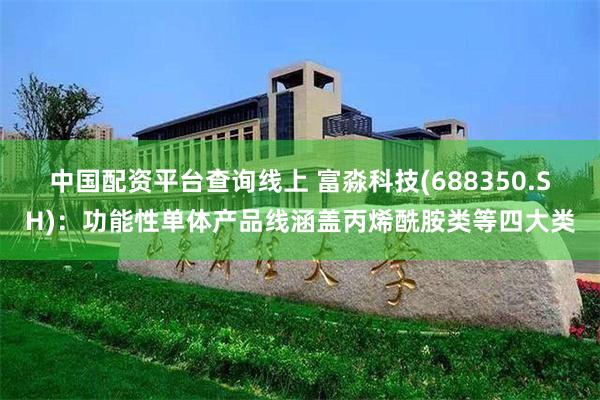 中国配资平台查询线上 富淼科技(688350.SH)：功能性单体产品线涵盖丙烯酰胺类等四大类