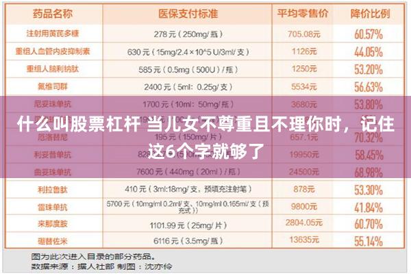 什么叫股票杠杆 当儿女不尊重且不理你时，记住这6个字就够了