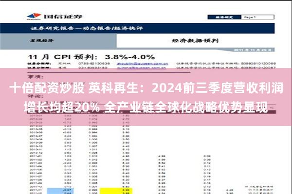 十倍配资炒股 英科再生：2024前三季度营收利润增长均超20% 全产业链全球化战略优势显现