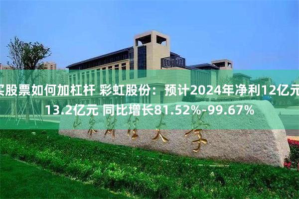 买股票如何加杠杆 彩虹股份：预计2024年净利12亿元-13.2亿元 同比增长81.52%-99.67%